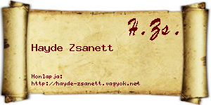 Hayde Zsanett névjegykártya